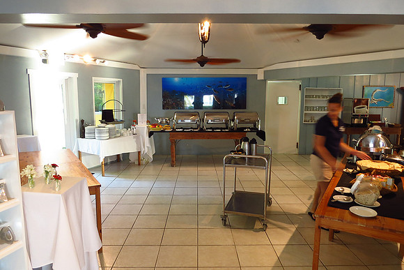 buffet and dining areas